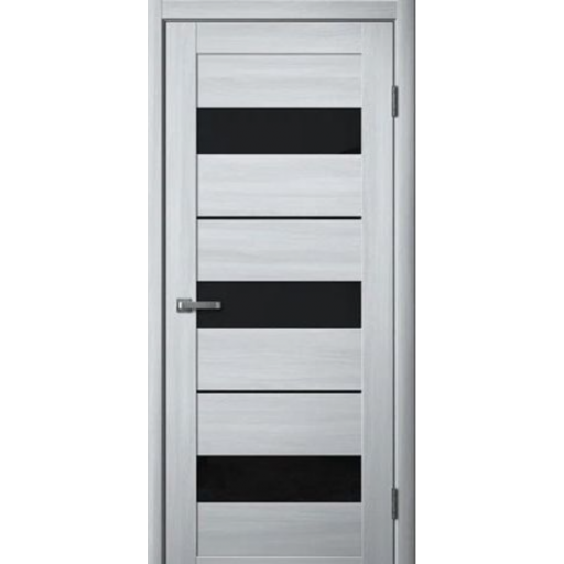 Дверь межкомнатная Сибирь Профиль Ла Стелла 200 Ясень пепельный, стекло черное